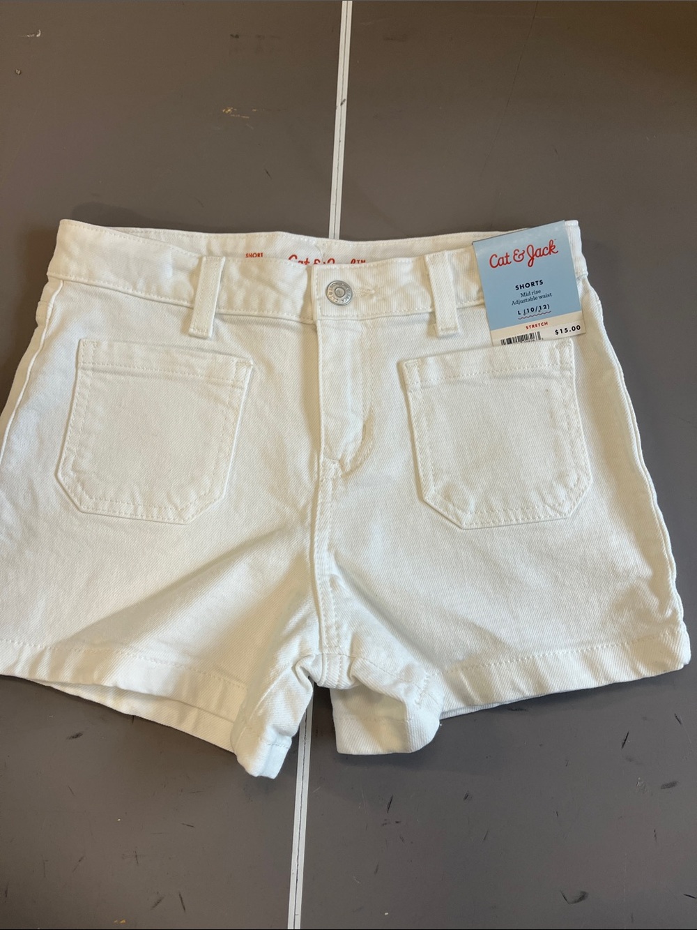 Cat & Jack Cream-White Denim Shorts